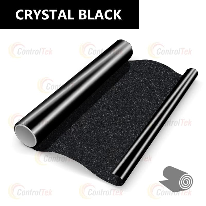 декоративная плёнка чёрный глянцевый CRYSTAL BLACK чёрная глянцевая — тонировка окон квартир, домов и зданий в Рязани — главное фото