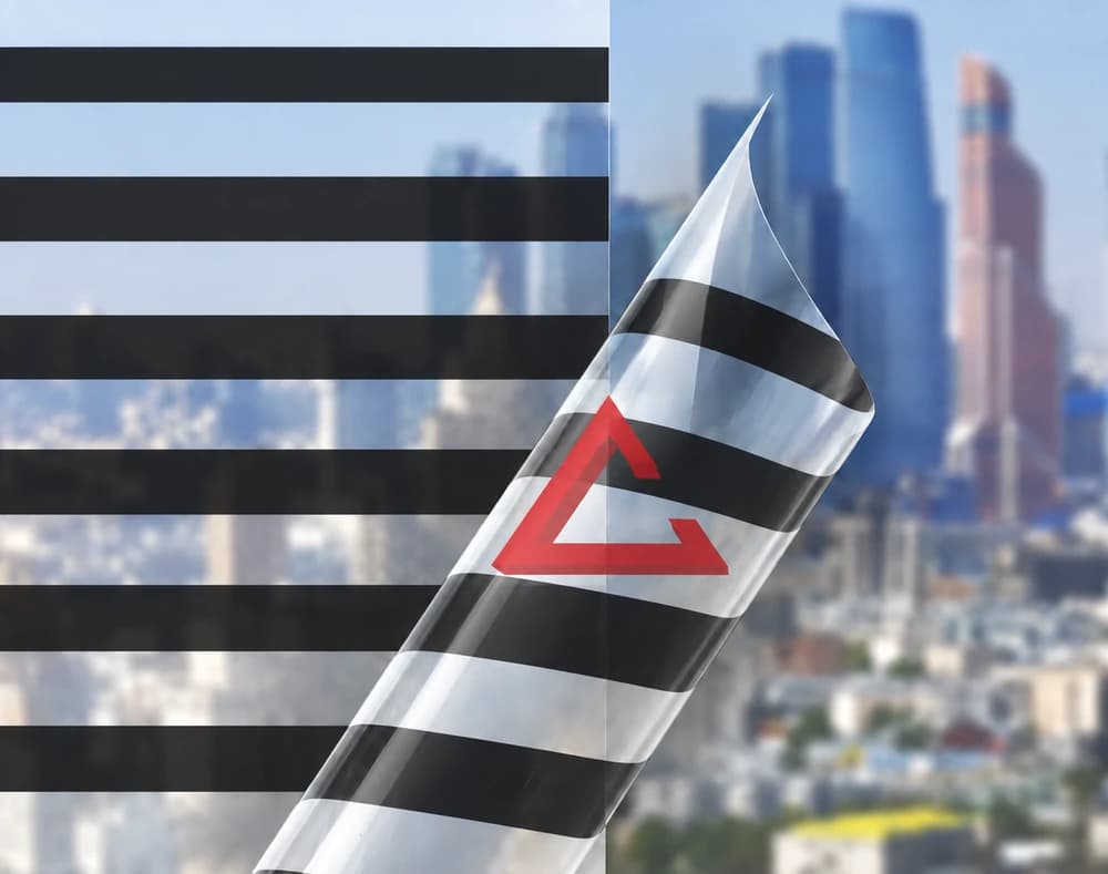 декоративная плёнка чёрный глянцевый BIG BLINDS BLACK — тонировка окон квартир, домов и зданий в Рязани
