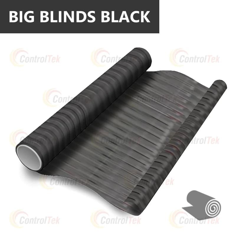декоративная плёнка чёрный глянцевый BIG BLINDS BLACK широкие чёрные полосы — тонировка окон квартир, домов и зданий в Рязани — главное фото