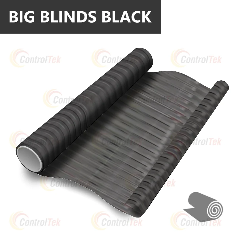 декоративная плёнка чёрный глянцевый BIG BLINDS BLACK широкие чёрные полосы — тонировка окон квартир, домов и зданий в Рязани