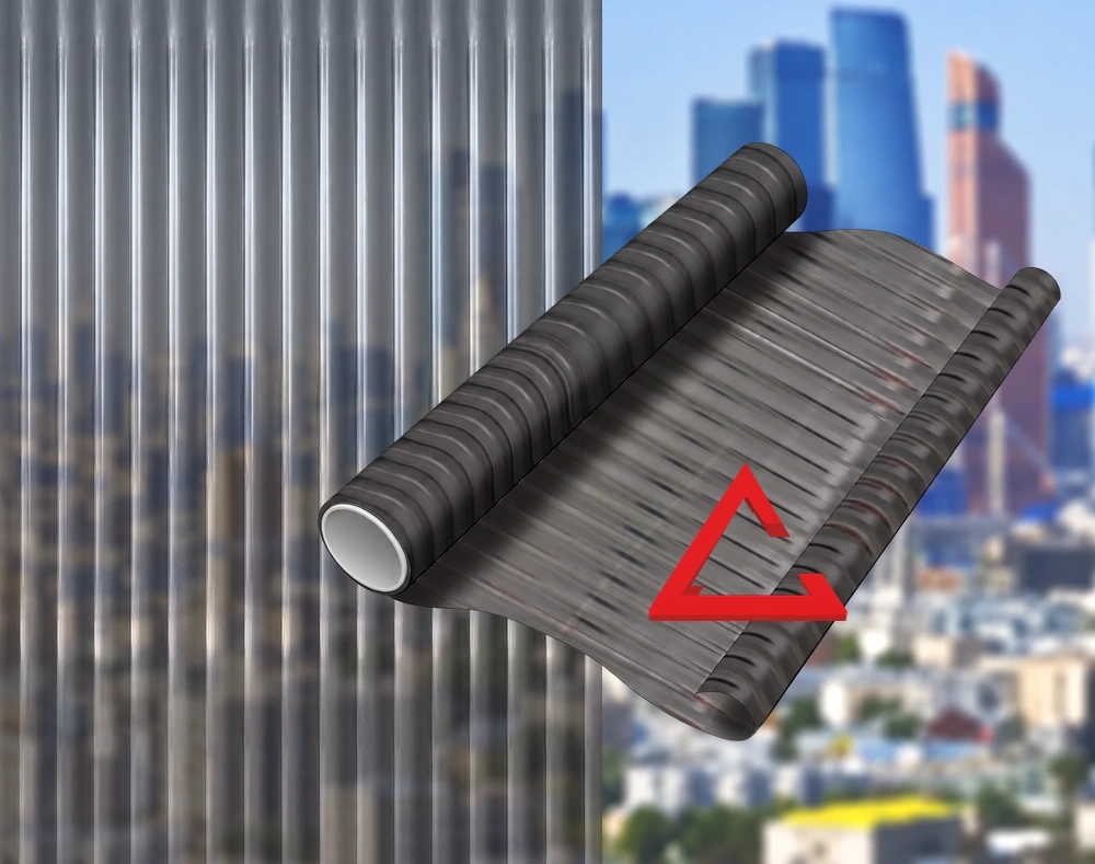 декоративная плёнка чёрный глянцевый BIG BLINDS BLACK — тонировка окон квартир, домов и зданий в Рязани